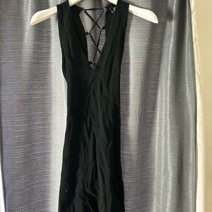 Black Sleeveless Dress with Crisscross Back